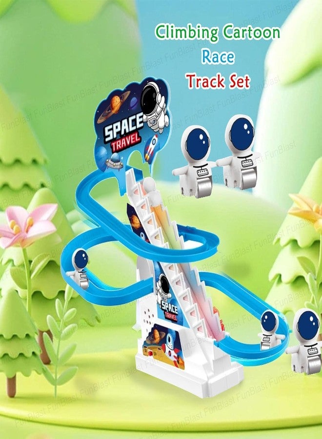TEC TAVAKKAL Astronaut Slide Toy Set, Funny Automatic Stair-Climbing Astronaut Cartoon Race Track Set Little Attractive Astronaut Slide Toy Escalator Toy with Lights and Music (Astronaut Track Set) - Image 5